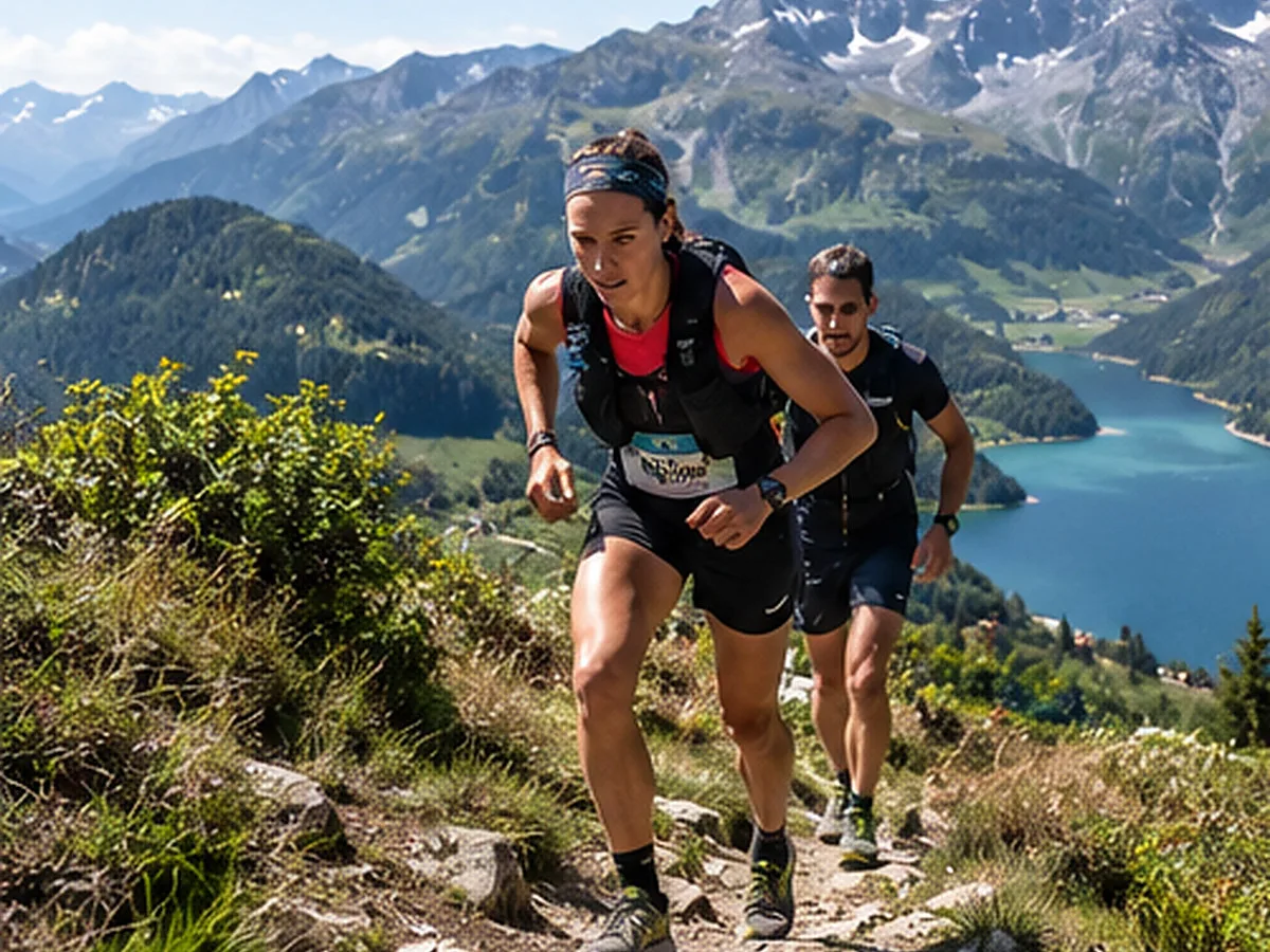 KI-generiertes Symbolbild eines Trailrunners in anspruchsvollem Gebirgsgelände